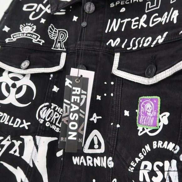 Reason Brand Clothing Space Denim Jacket XXL - Picture 8 of 11